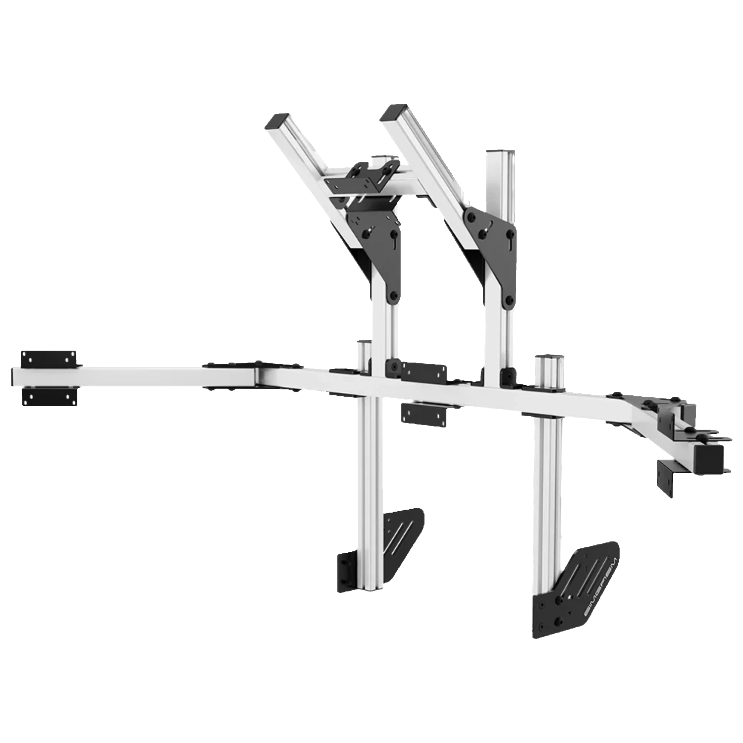 Simgasm Core Integrated Quad Monitor Stand: side modules and the upper bracket
